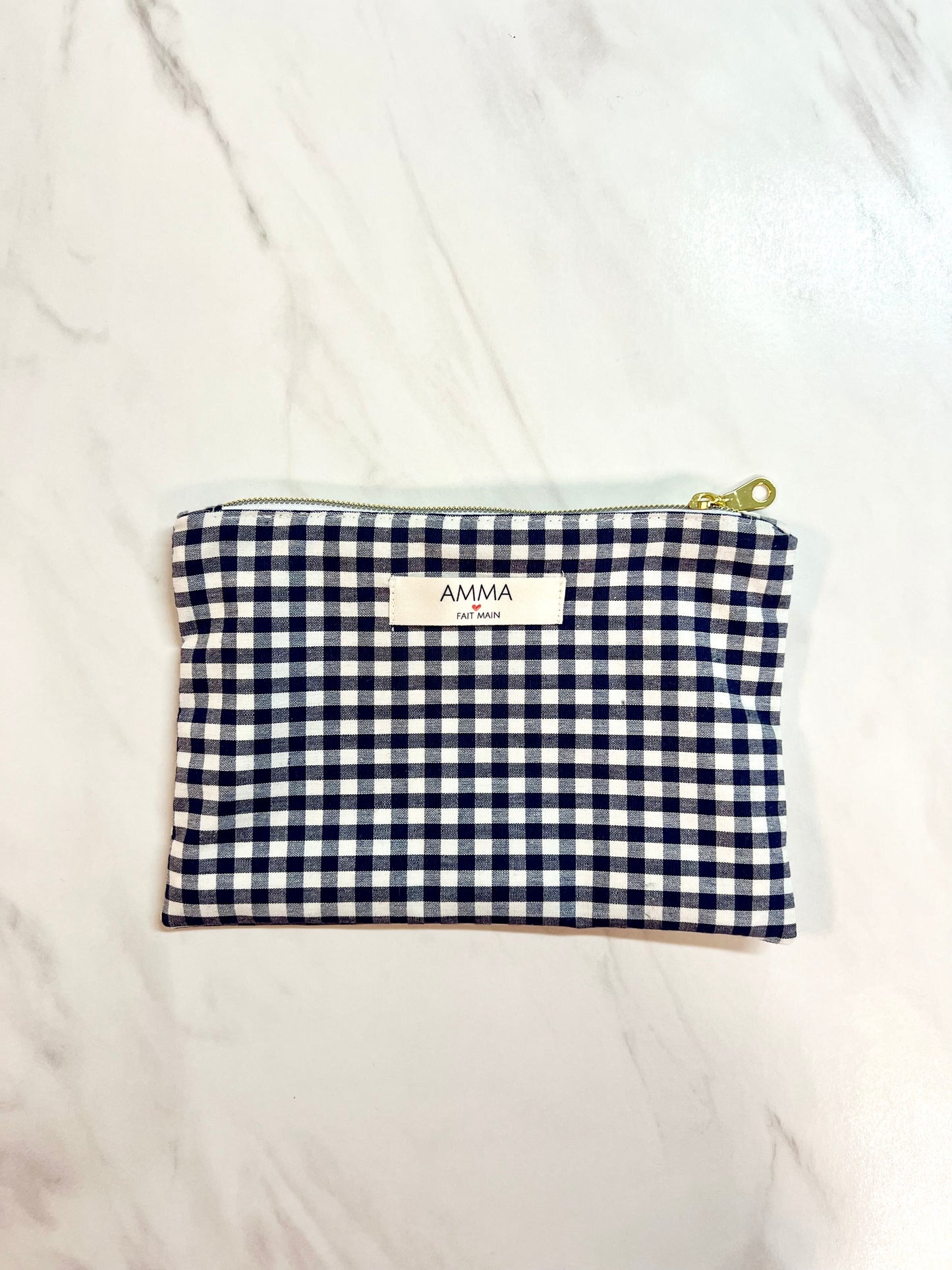 Mini Pochette Carreau Vichy Bleu